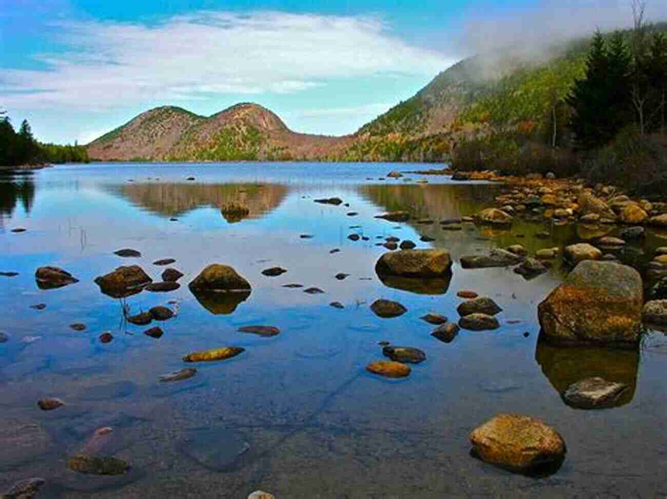 A Picturesque View Of Acadia National Park With The Sun Setting Behind The Mountains Birds By The Shore: Observing The Natural Life Of The Atlantic Coast