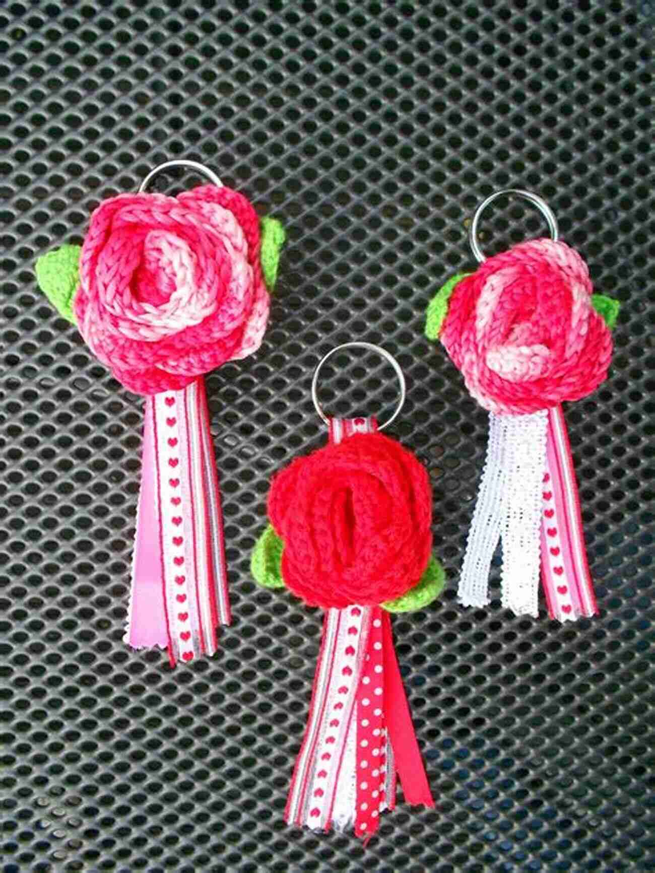 A Playful Crocheted Rose Keychain Hanging From A Set Of Keys Rose Crochet Tutorials: Creative And Beautiful Ideas To Crochet Rose