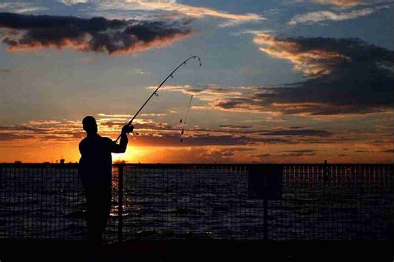 A Stunning Sunset As A Fisherman Casts His Line Into The Water Fishing As I Lived It: An Entertaining Autobiography Of A Fatherless Kid Who Grew Up Learning About Fishing