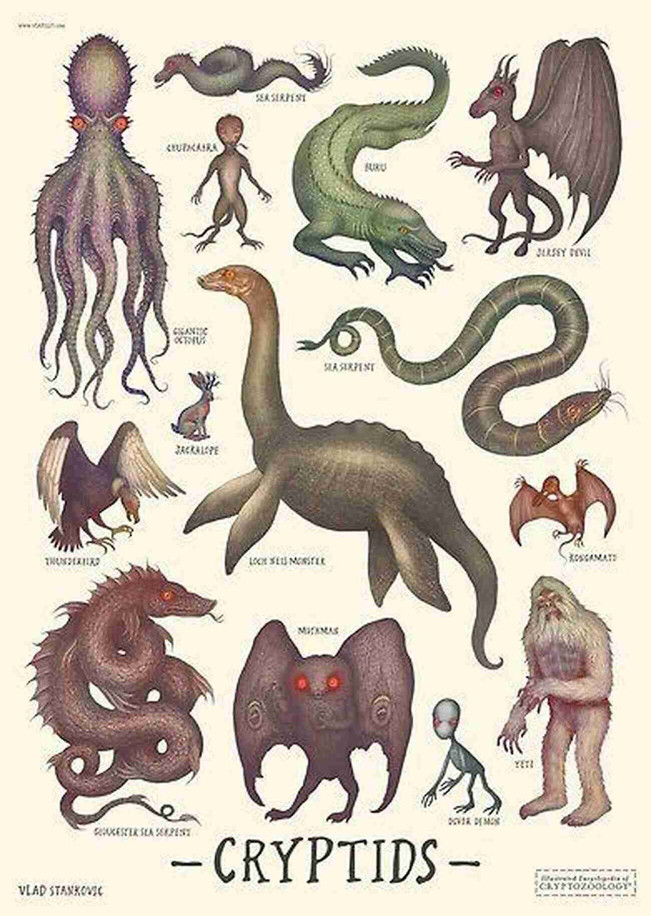 Artist's Depiction Of Various Cryptids Guide To The Weird Wonderful And Obscure Secret Louisville: A Guide To The Weird Wonderful And Obscure