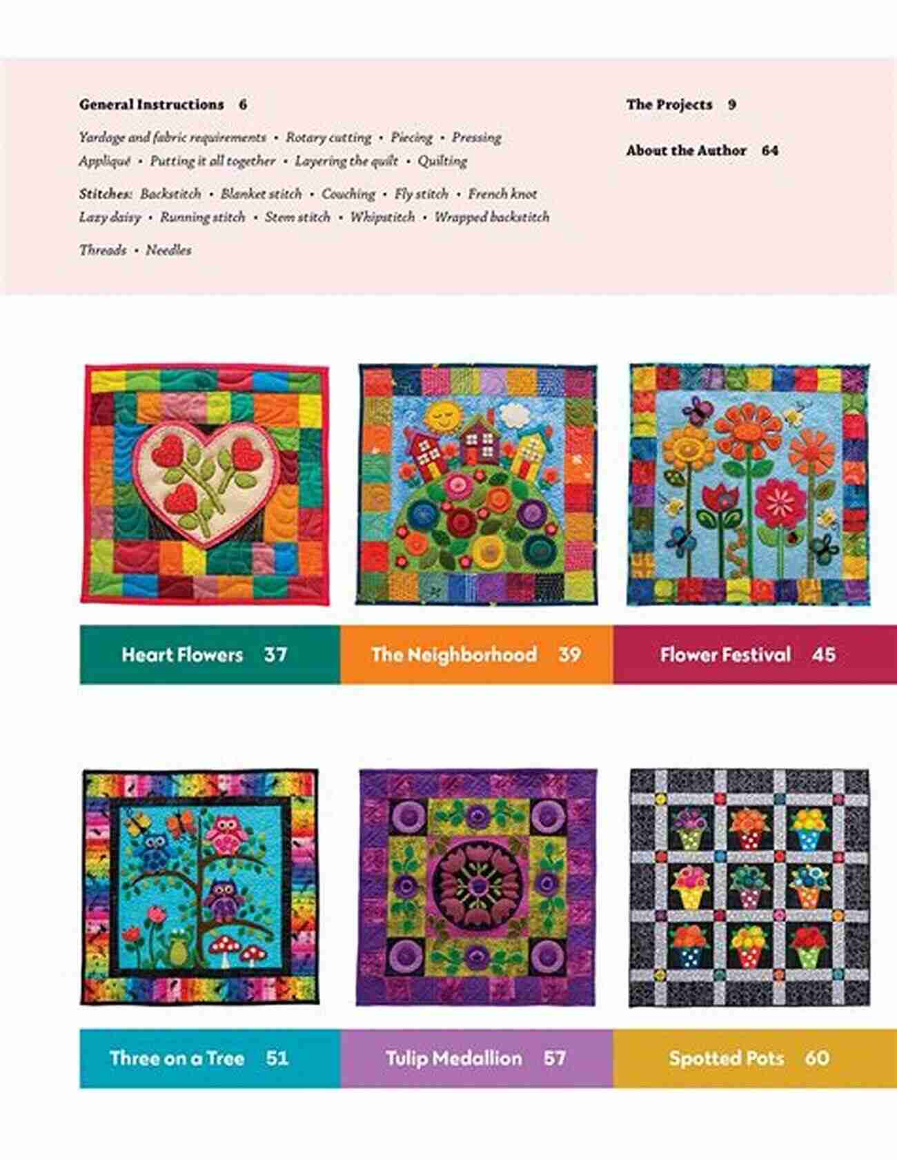 Beautiful Whimsical Wool Quilt With Intricate Designs Cool Cotton Whimsical Wool Quilts: 12 Contemporary Folk Art Projects