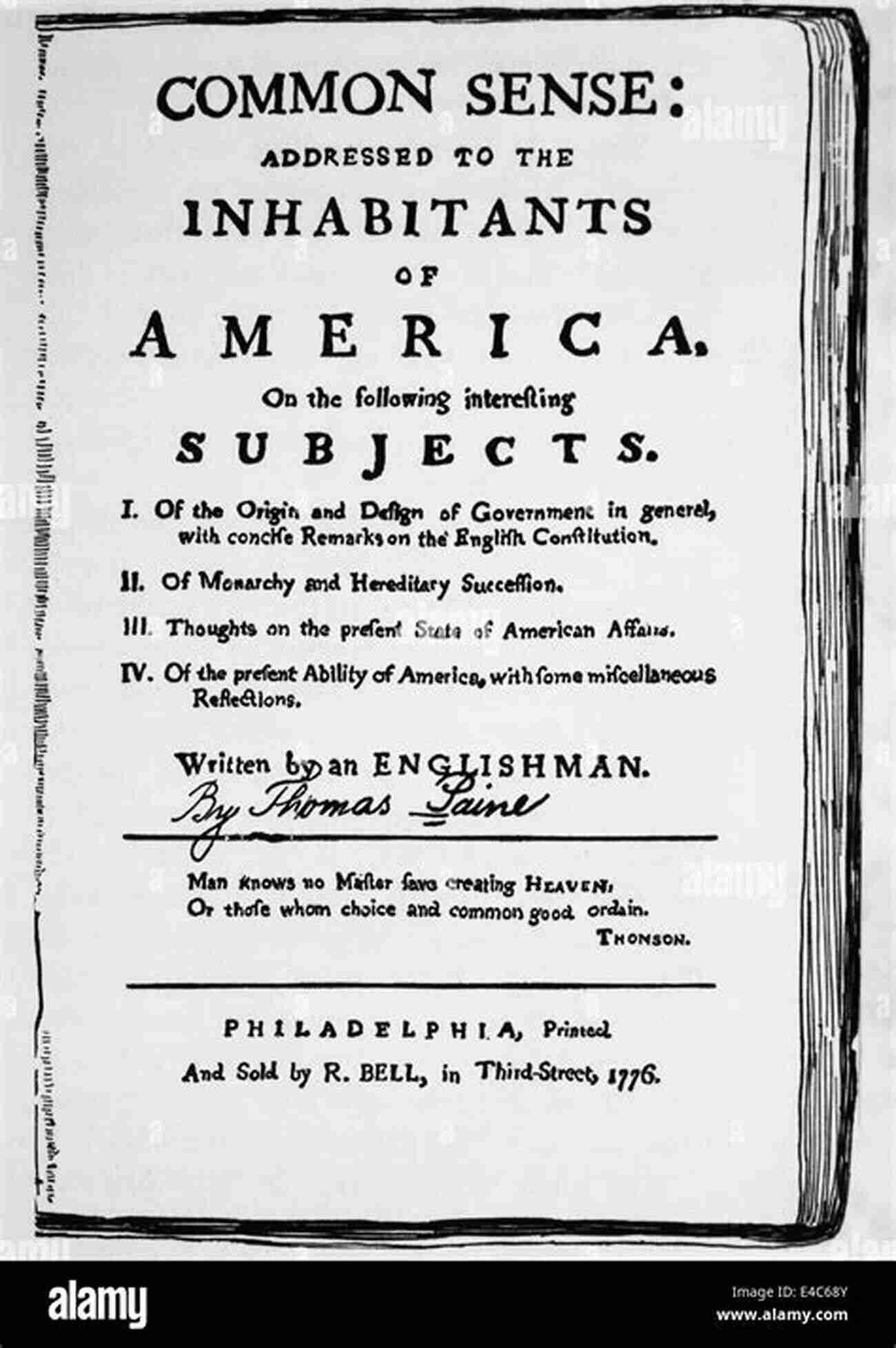 Cover Of Common Sense, A Highly Influential Pamphlet By Thomas Paine The Life Of Thomas Paine Vol II (of II) With A History Of His Literary Political And Religious Career In America France And England