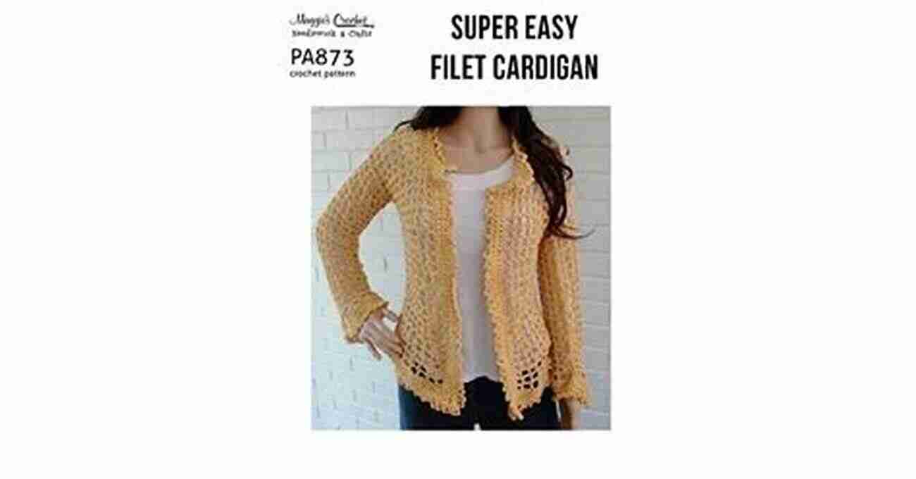 Crochet In Progress Crochet Pattern Super Easy Filet Cardigan PA873 R