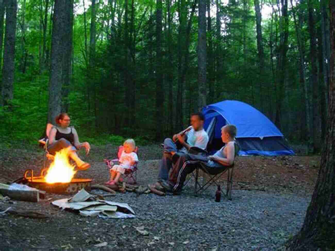 Family Enjoying A Happy Camping Trip In The Woods Campground Hound: Follow The Hound With A Leash To Happy Camping Beginning Your Camping Adventures