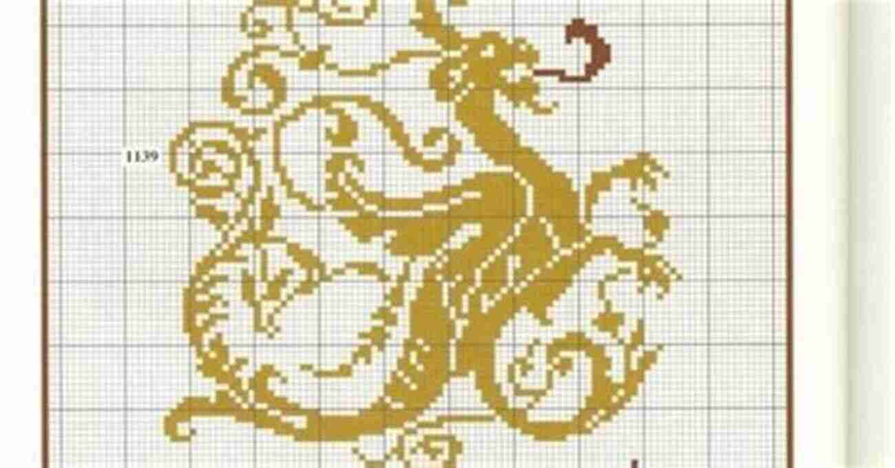 Folk Creatures Of Myth Cross Stitch Pattern With Mythical Creatures And Fantasy Elements Folk Art Cross Stitch Pattern PDF