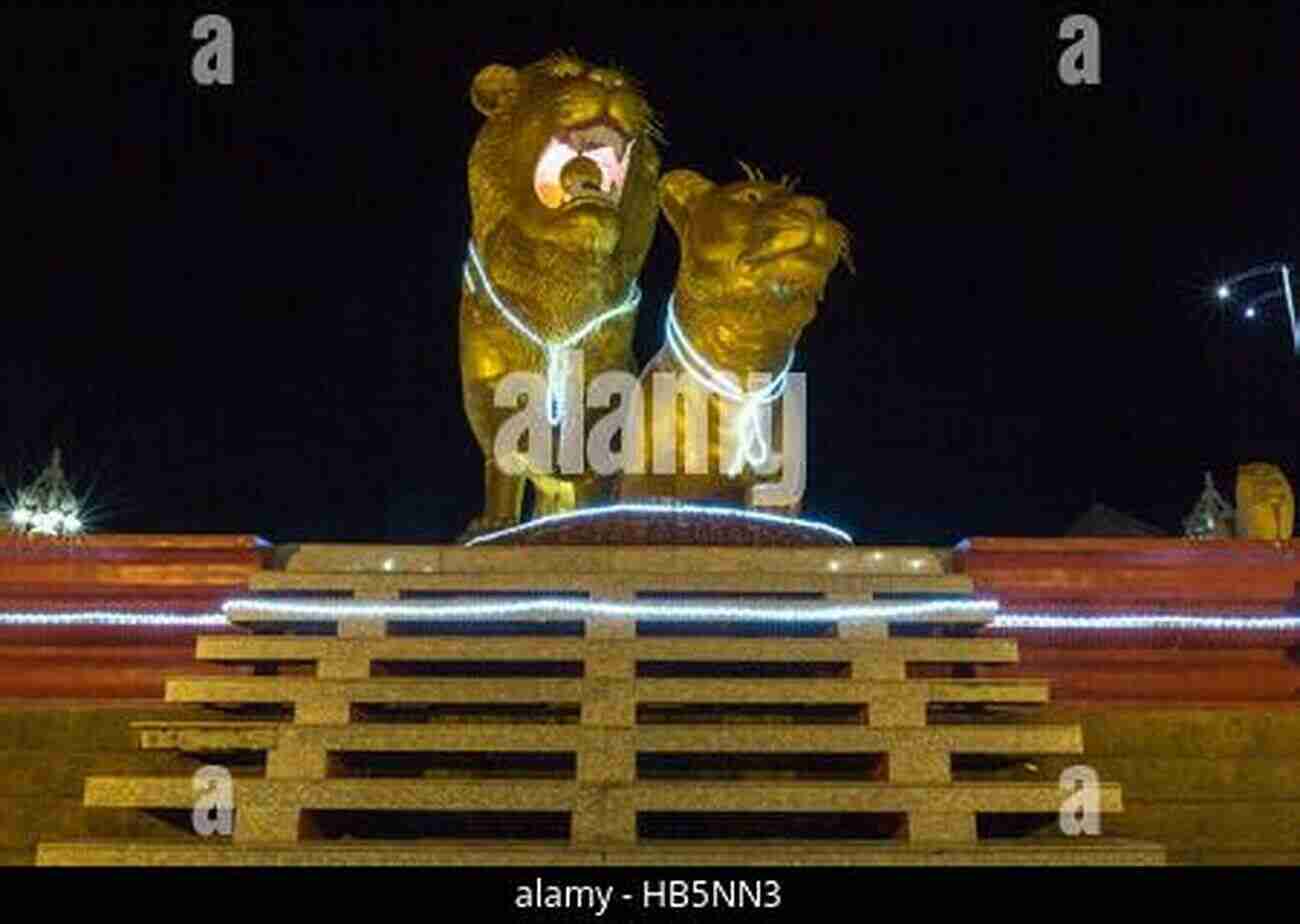 Golden Lions Roundabout At Night Sihanoukville: 20 Must See Attractions (Cambodia 12)