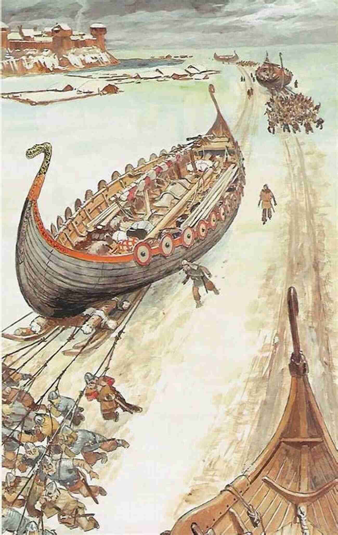 Illustration Of A Viking Longship Navigating A River The Importance Of Shipbuilding To Viking History Viking History Grade 3 Children S History