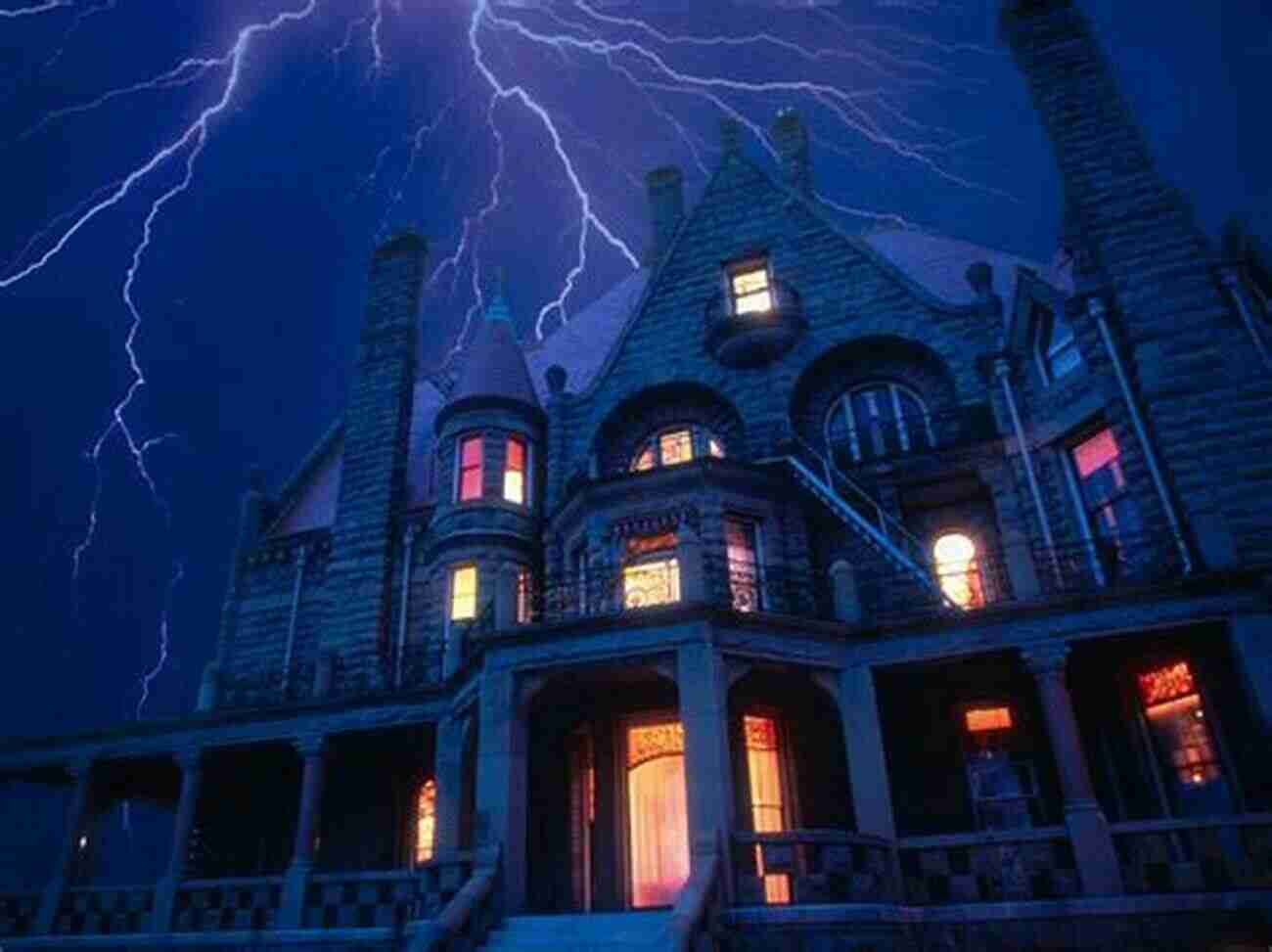 Illustration Of A Haunted House During A Storm Death By Parachute And Other Scary Stories