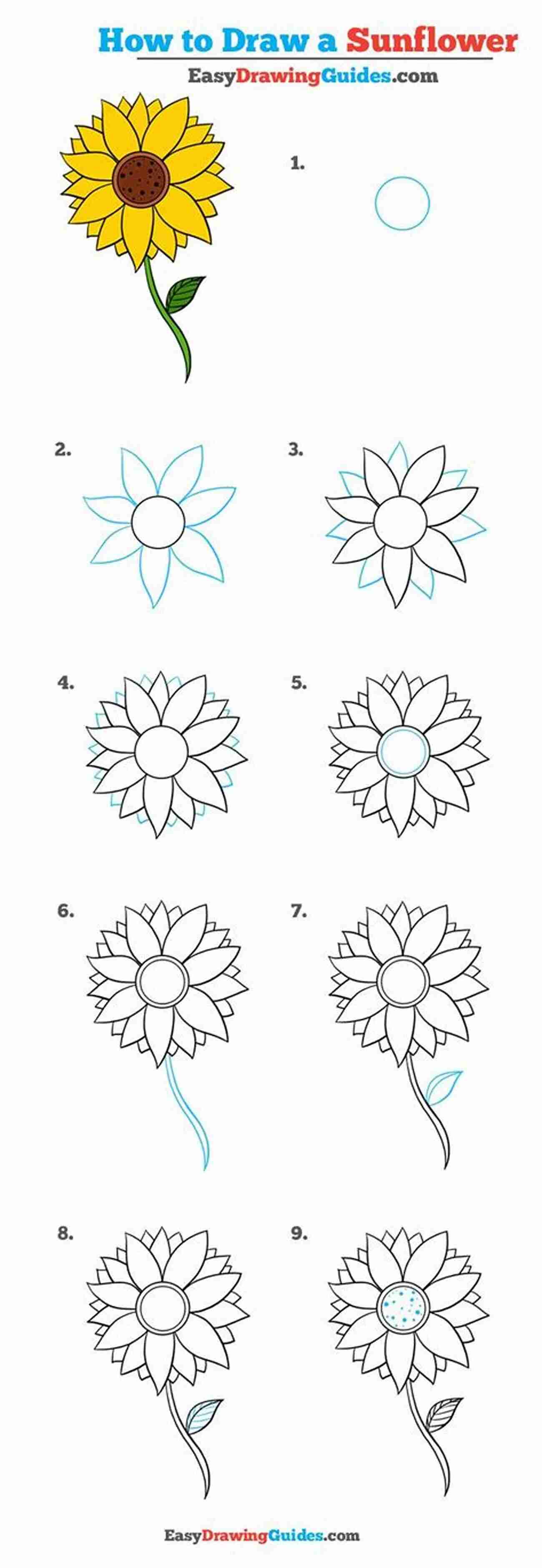 Learn How To Draw A Sunflower Embrace The Warmth Of Nature How To Draw 20 At The Beach: Learn To Draw Step By Step Drawing Tutorial