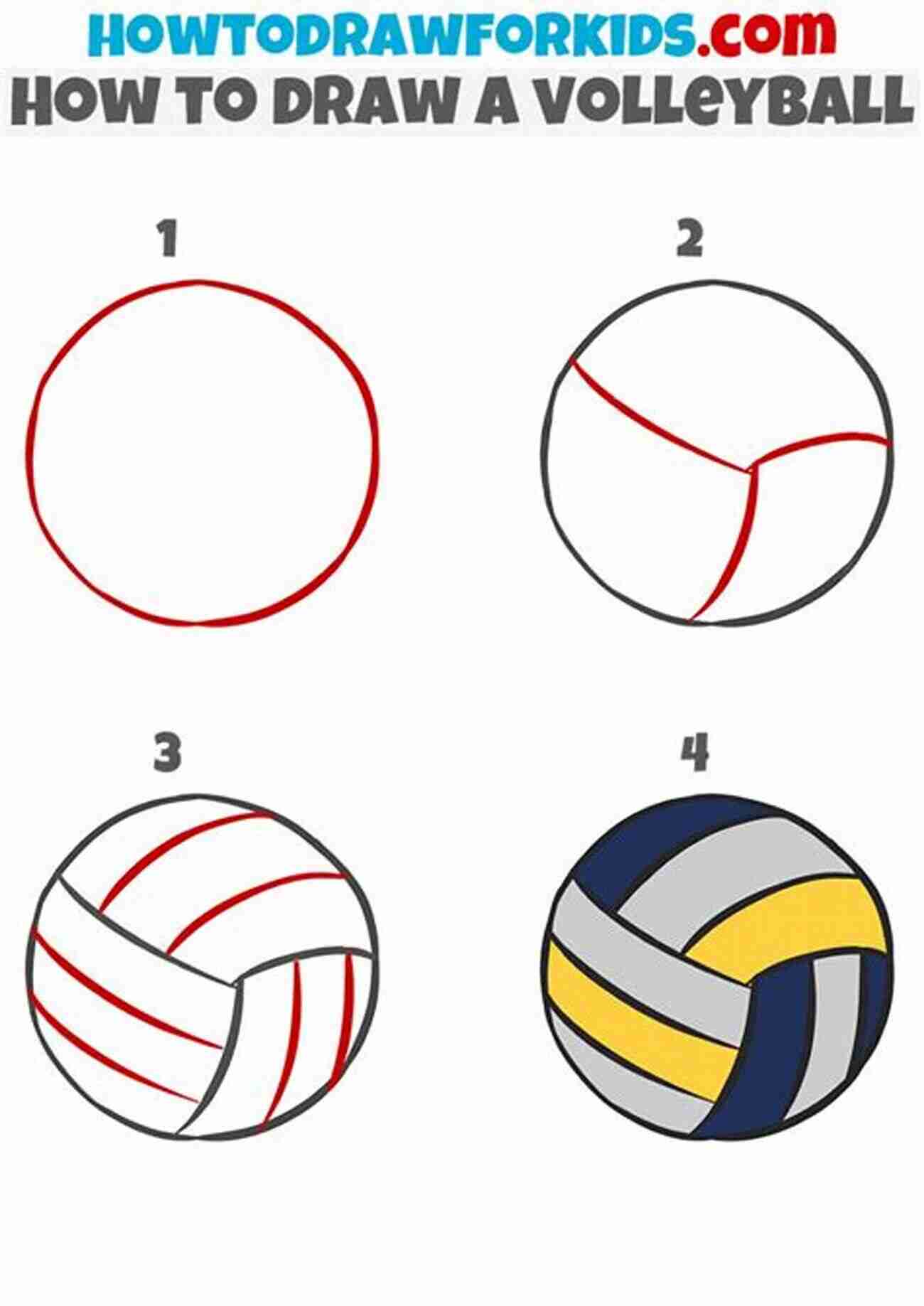 Learn To Draw A Volleyball Let Your Artistic Skills Shine How To Draw 20 At The Beach: Learn To Draw Step By Step Drawing Tutorial