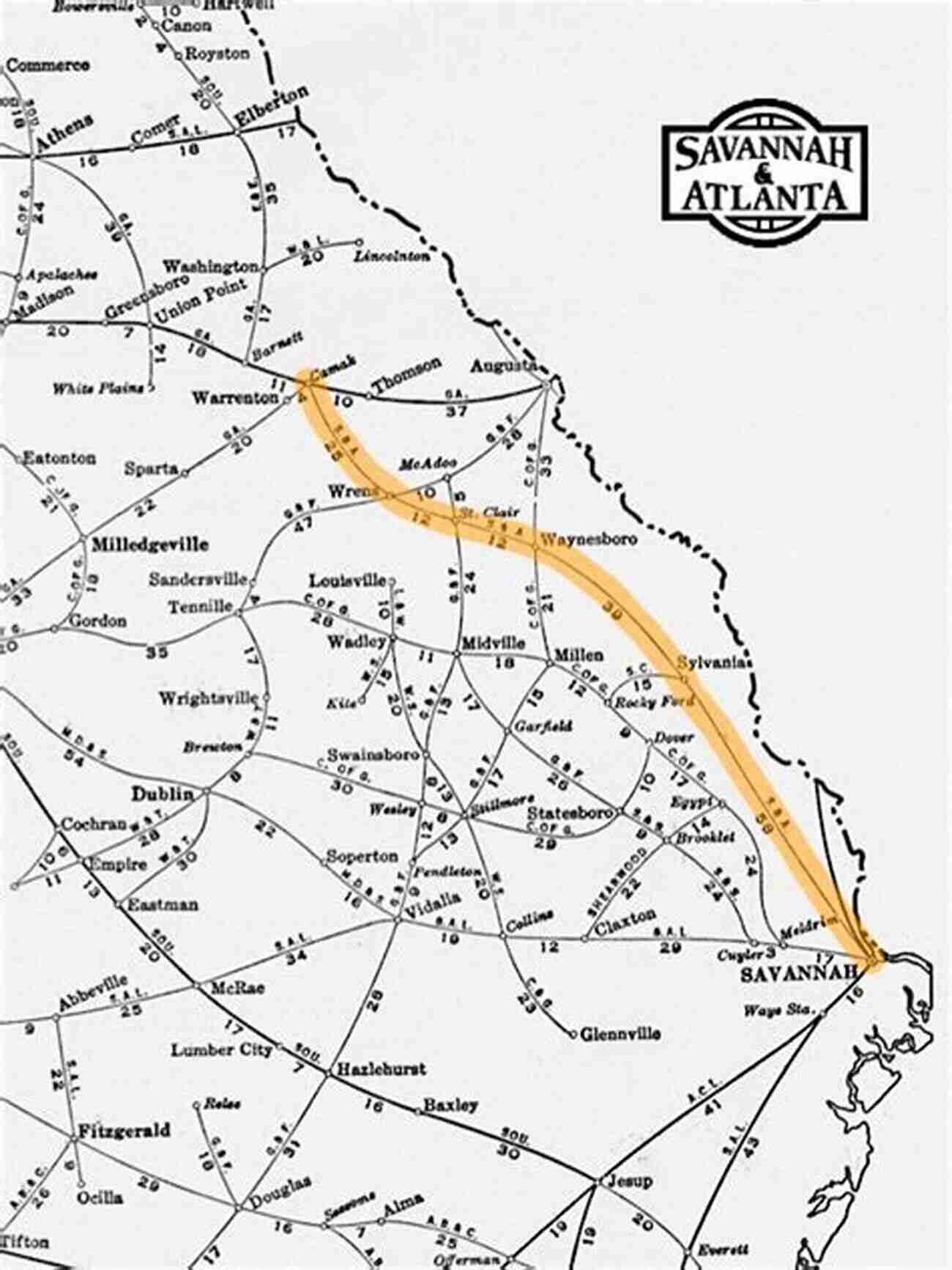 Map Of Atlanta To Savannah Cycling Route Atlanta To Savannah: A Cyclist S Guidebook