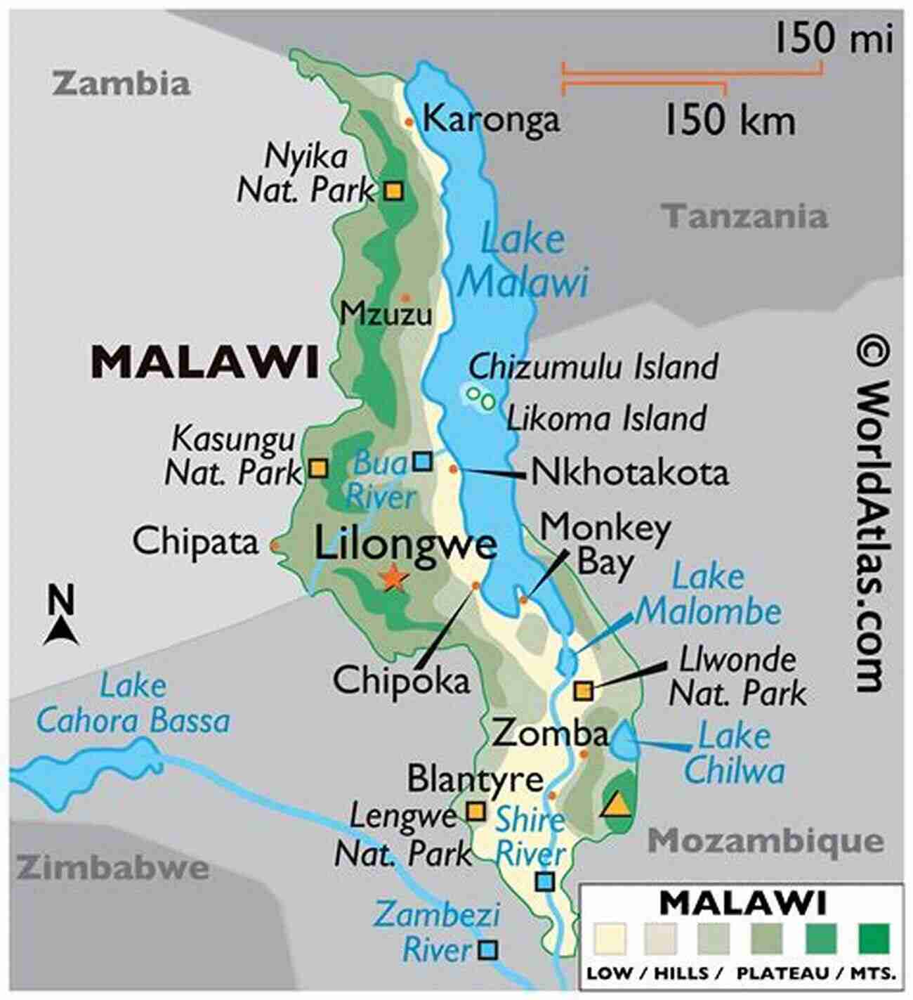 Map Of Malawi Showcasing Its Diverse Geography An To Malawi: Basic Facts