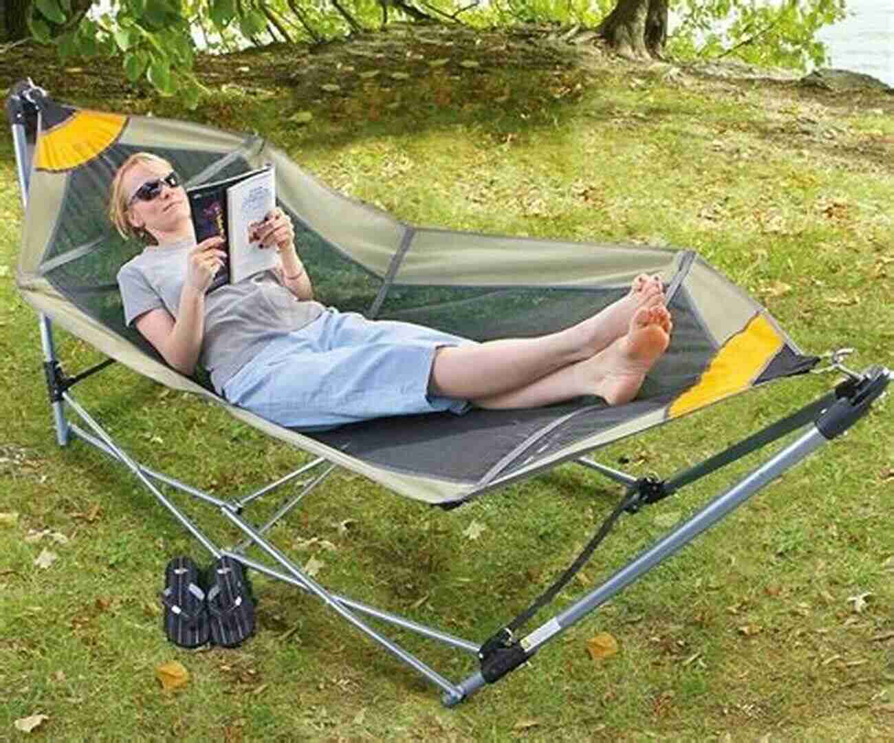 Portable Hammock 101+ Must Have RV Accessories You NEED For The Road: Your Guide To Comfort Adventure From X Chocks Cable TV To Gray Water For Newbies Full Timers Occasional Campers Boondockers