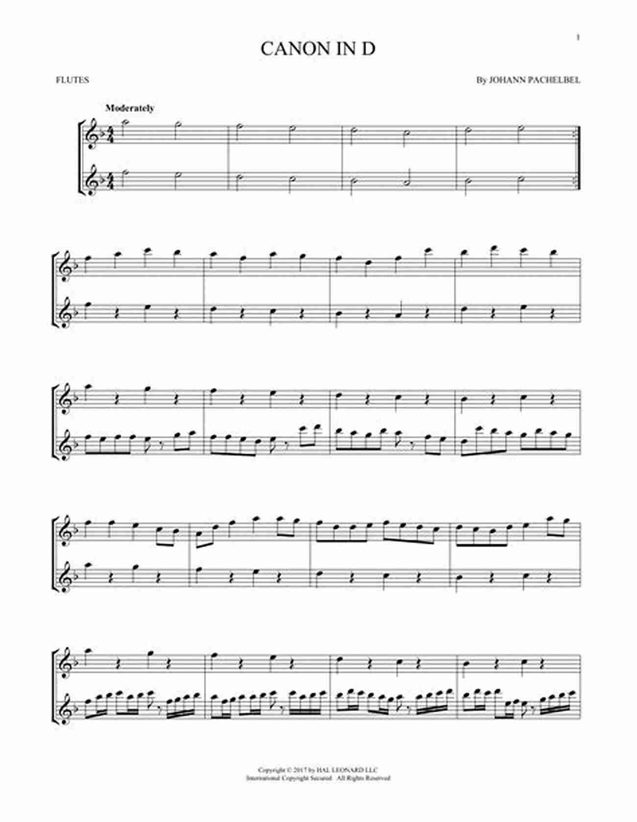 Sheet Music For Johann Pachelbel Canon In D Classical For Guitar In TAB: Easy To Intermediate Classics And Transcriptions For Solo Guitar