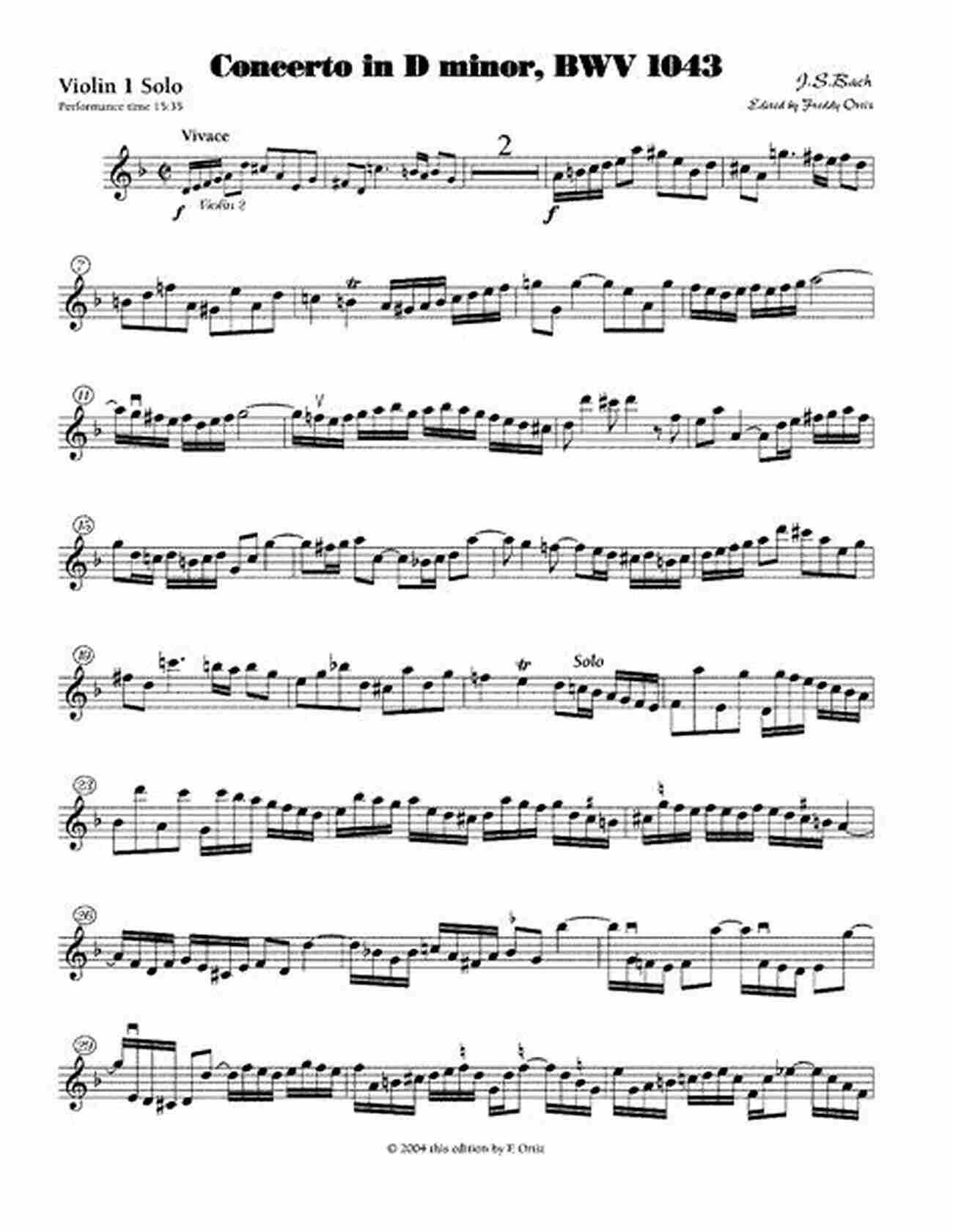 Sheet Music Of Bach's Double Violin Concerto In D Minor (BWV 1043) Easy Classical Violin Viola Duets: Featuring Music Of Bach Mozart Beethoven Strauss And Other Composers