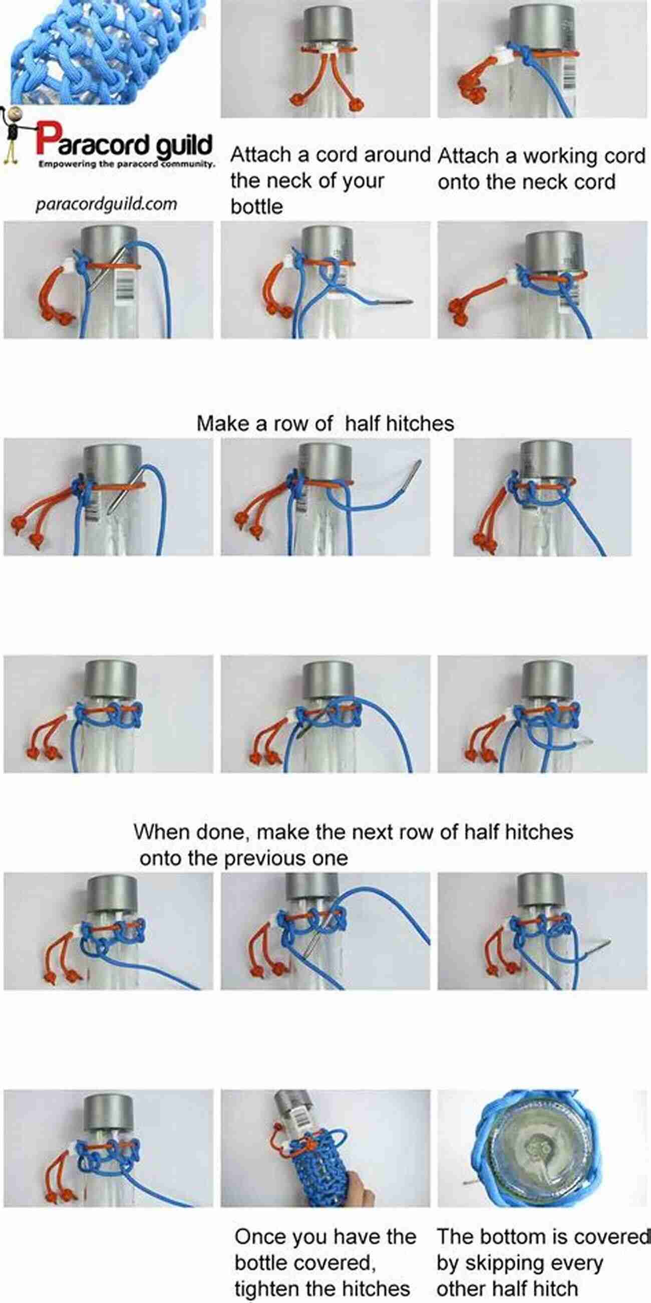 Step By Step Guide To Wrap A Water Bottle With Paracord Paracord Projects: 15 Amazing Paracord Projects With Step By Step Instructions For Beginners