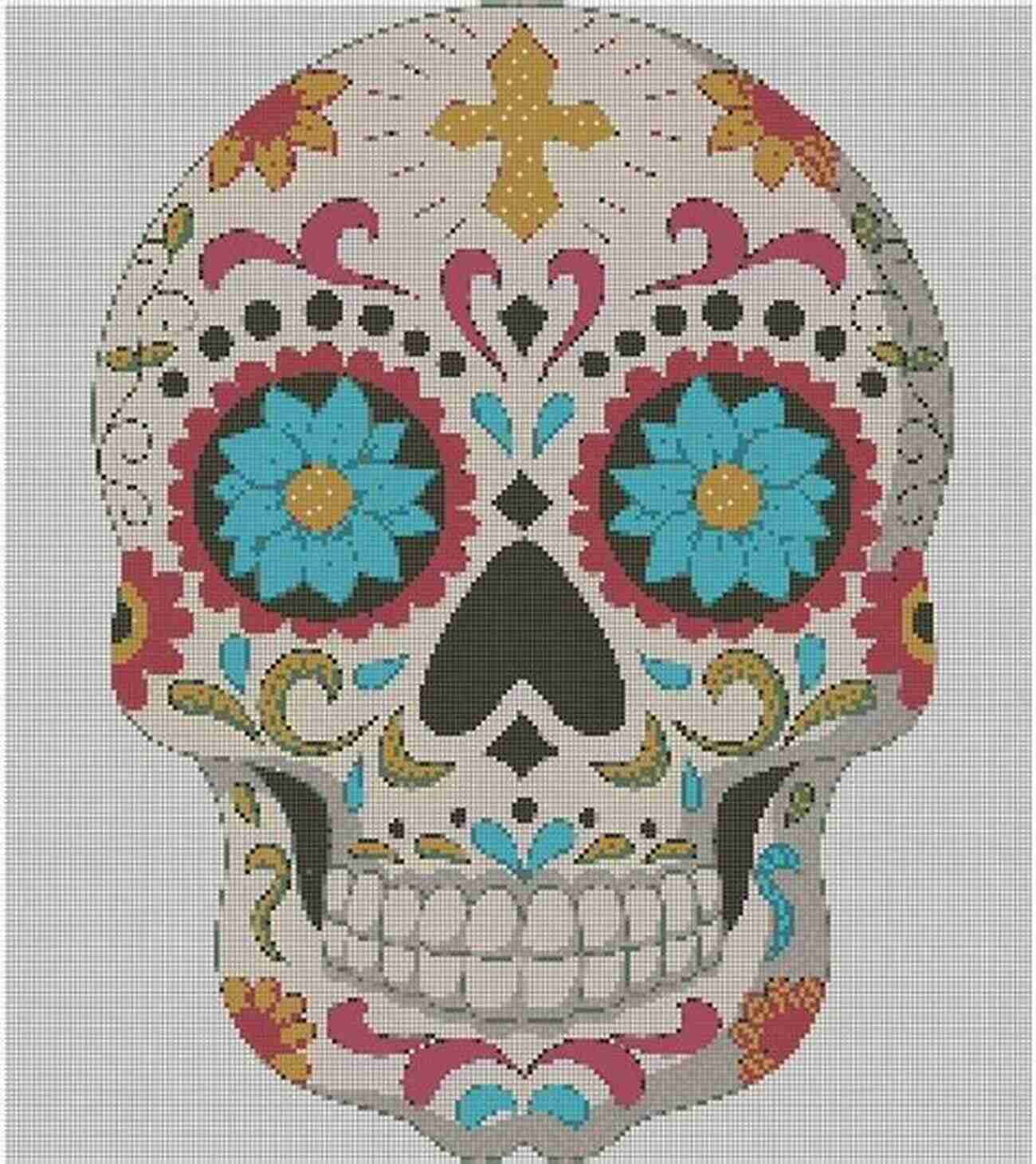 Sugar Skull Cross Stitch Example Sugar Skull Cross Stitch Pattern PDF