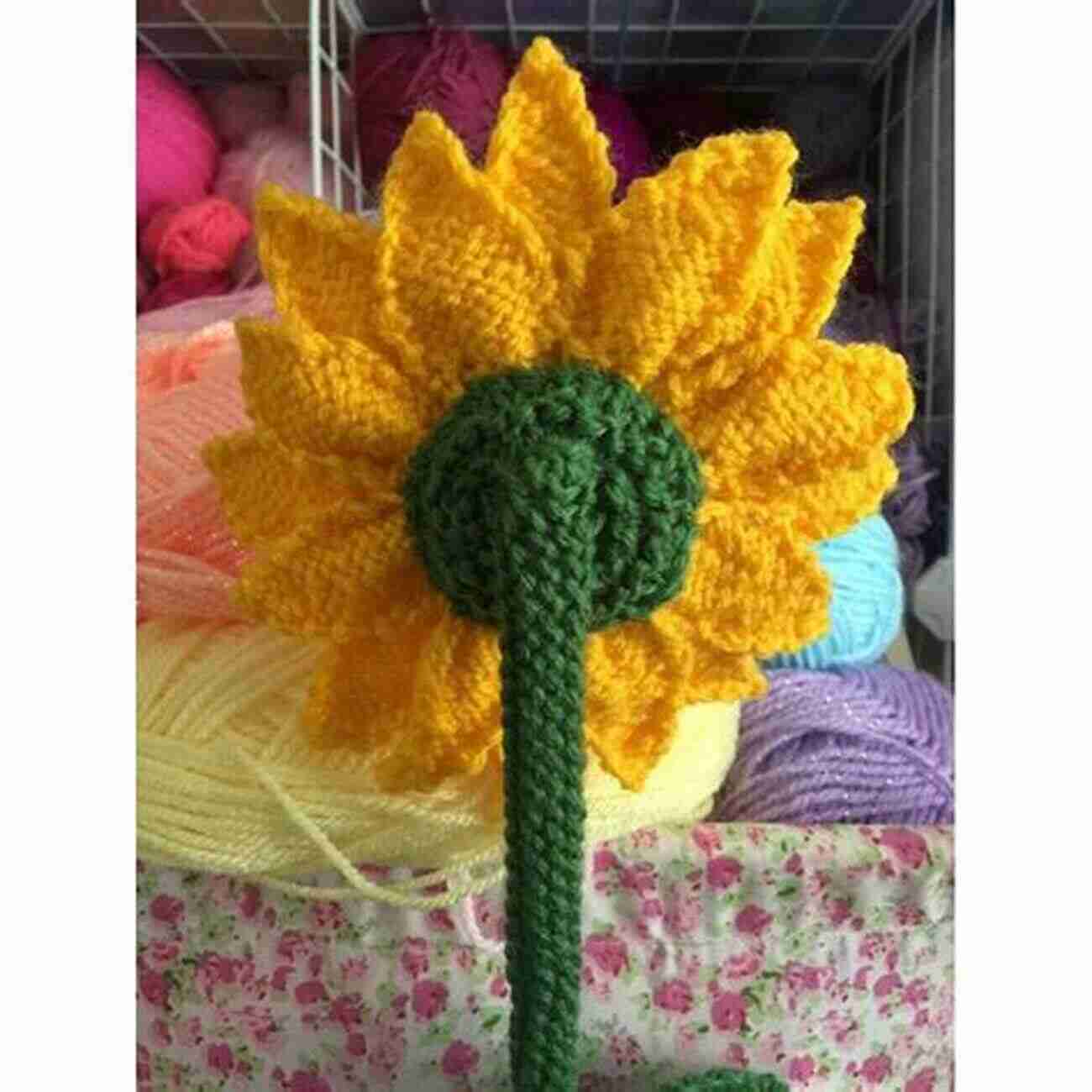 Vibrant Sunflower Knitting Pattern Flowers Knitting Tutorial: Amazing And Beautiful Knitting Flowers Patterns For Newbie