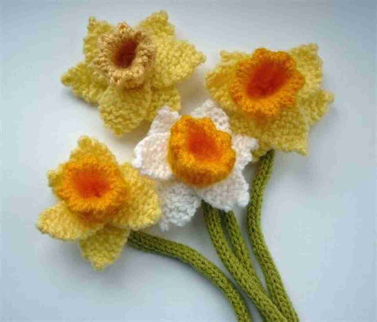 Whimsical Daffodil Knitting Pattern Flowers Knitting Tutorial: Amazing And Beautiful Knitting Flowers Patterns For Newbie