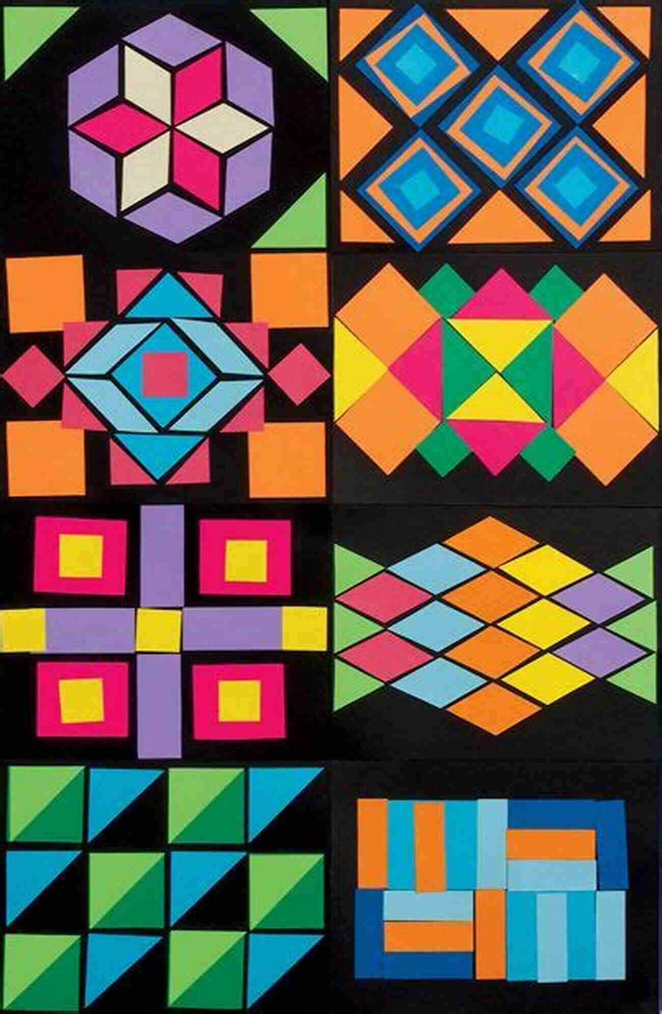 Colorful Art Quilts In Different Geometric Patterns Fusing Fun Fast Fearless Art Quilts