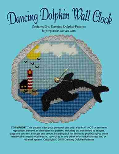 Dancing Dolphin Wall Clock: Plastic Canvas Pattern