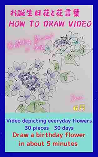 June birthday Flower drawing video and flower language: Draw with a ballpoint pen and watercolors in about 5 minutes without drafting