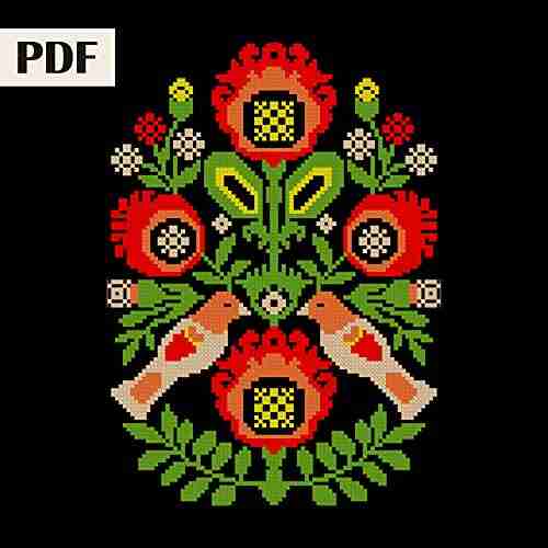 Folk Art Cross Stitch Pattern PDF