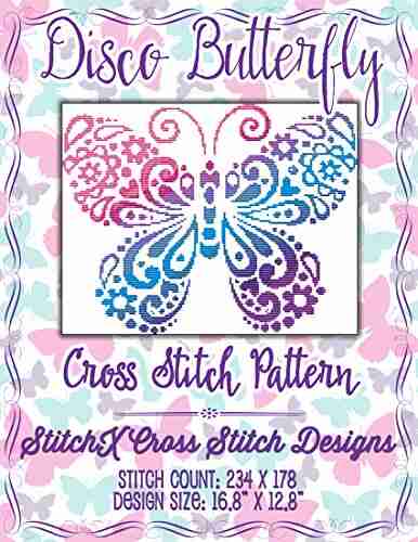 Disco Butterfly Cross Stitch Pattern